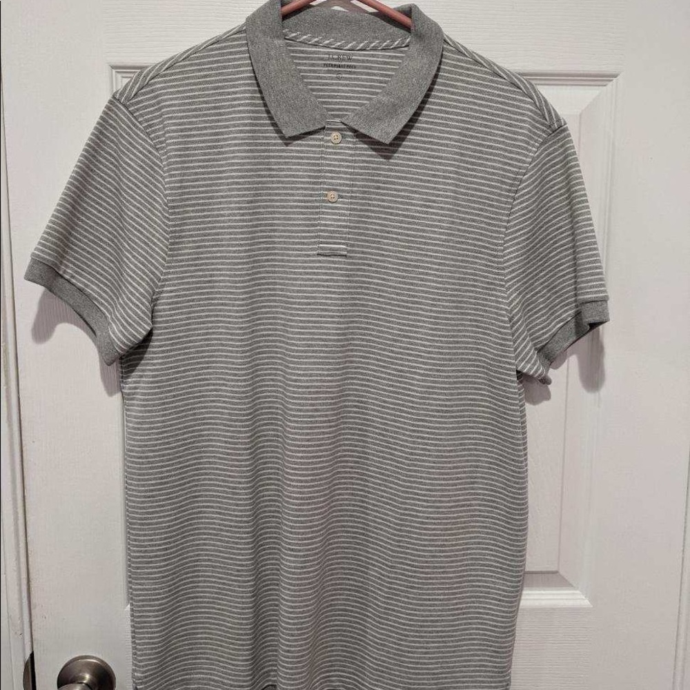 J. Crew Striped Pique Polo